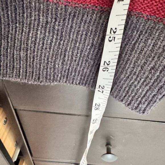 Studio 81 Striped Crewneck Sweater Men’s S GrandpaCore Retro Maroon Gray Knit - Picture 11 of 11